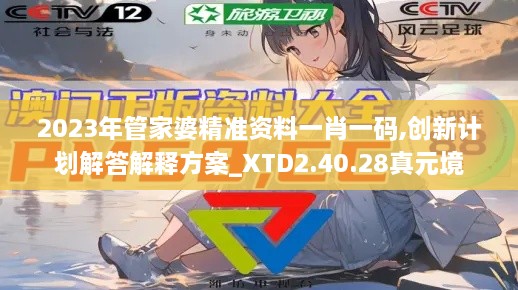 2023年管家婆精準(zhǔn)資料一肖一碼,創(chuàng)新計劃解答解釋方案_XTD2.40.28真元境