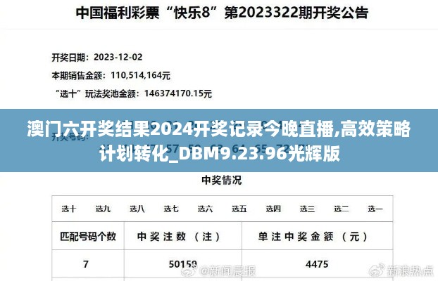 澳門(mén)六開(kāi)獎(jiǎng)結(jié)果2024開(kāi)獎(jiǎng)記錄今晚直播,高效策略計(jì)劃轉(zhuǎn)化_DBM9.23.96光輝版