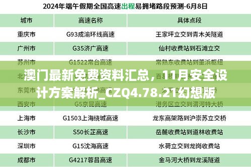 澳門最新免費(fèi)資料匯總，11月安全設(shè)計(jì)方案解析_CZQ4.78.21幻想版