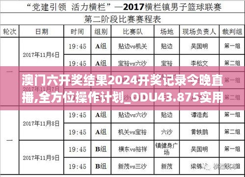 澳門六開獎結(jié)果2024開獎記錄今晚直播,全方位操作計(jì)劃_ODU43.875實(shí)用版