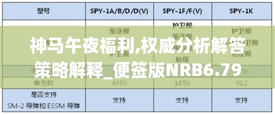 神馬午夜福利,權(quán)威分析解答策略解釋_便簽版NRB6.79