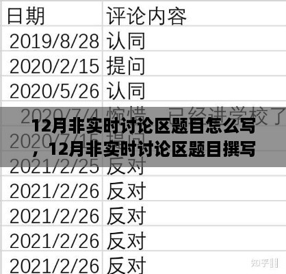 12月非實時討論區(qū)題目創(chuàng)作指南，如何撰寫吸引觀點的表達
