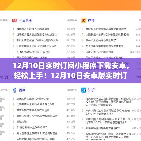 12月10日安卓版實時訂閱小程序下載教程，初學者與進階用戶指南
