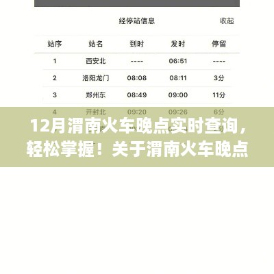 渭南火車晚點實時查詢指南，12月最新步驟，輕松掌握列車動態(tài)