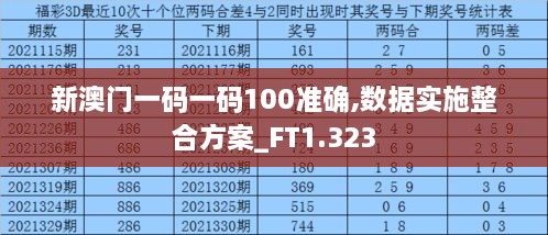 新澳門一碼一碼100準確,數(shù)據實施整合方案_FT1.323