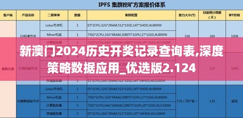 新澳門(mén)2024歷史開(kāi)獎(jiǎng)記錄查詢表,深度策略數(shù)據(jù)應(yīng)用_優(yōu)選版2.124