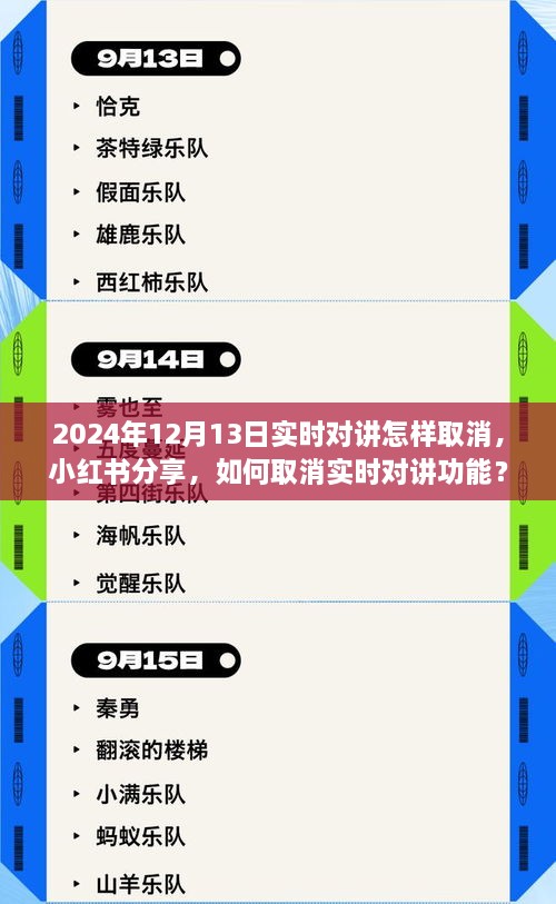 小紅書教程，如何取消實時對講功能？詳細步驟，操作無憂（2024年最新版）