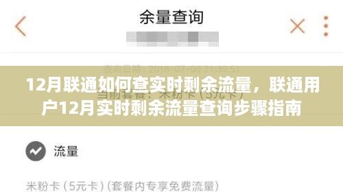 聯(lián)通用戶實(shí)時(shí)剩余流量查詢指南，12月聯(lián)通流量查詢步驟