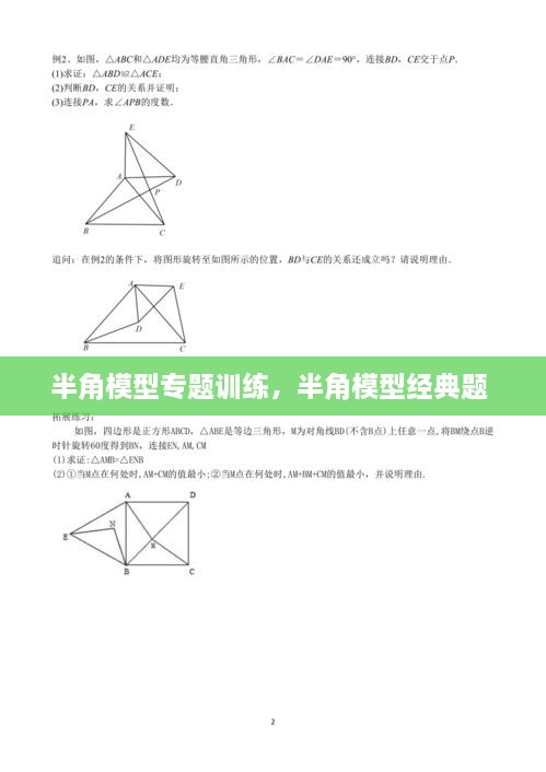半角模型專題訓(xùn)練，半角模型經(jīng)典題 