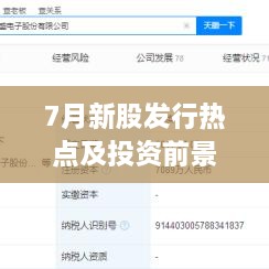 7月新股發(fā)行熱點(diǎn)及投資前景深度解析，上市股票一覽