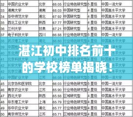 湛江初中排名前十的學(xué)校榜單揭曉！