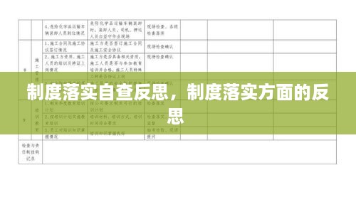 制度落實(shí)自查反思，制度落實(shí)方面的反思 