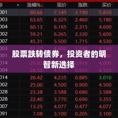 股票跌轉(zhuǎn)債券，投資者的明智新選擇
