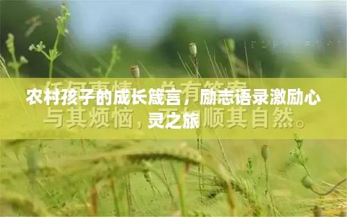 農(nóng)村孩子的成長箴言，勵志語錄激勵心靈之旅