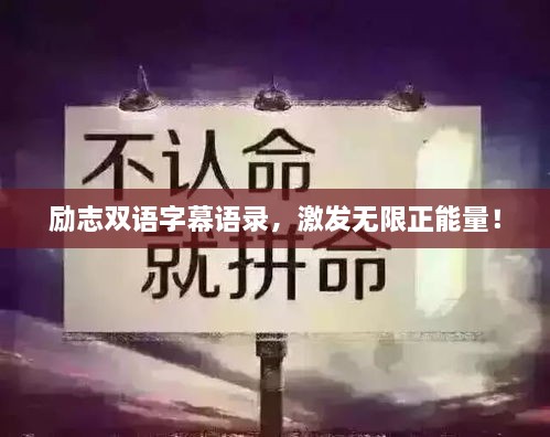 勵志雙語字幕語錄，激發(fā)無限正能量！