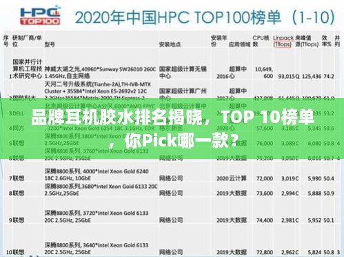 品牌耳機(jī)膠水排名揭曉，TOP 10榜單，你Pick哪一款？
