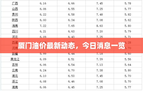 廈門油價最新動態(tài)，今日消息一覽