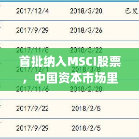 首批納入MSCI股票，中國資本市場里程碑事件揭曉！