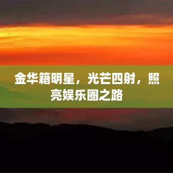 金華籍明星，光芒四射，照亮娛樂圈之路
