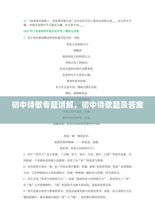 初中詩(shī)歌專題講解，初中詩(shī)歌題及答案 