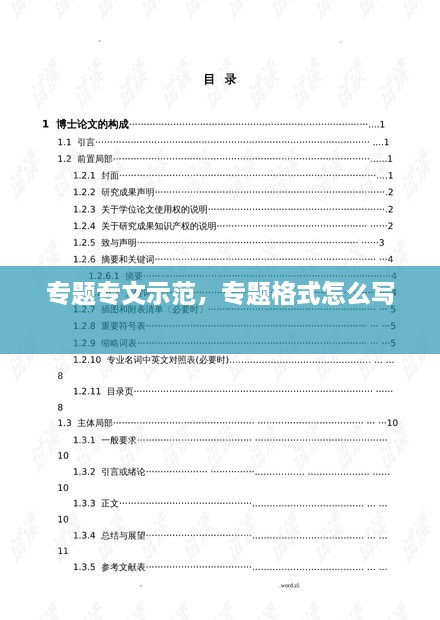 專題專文示范，專題格式怎么寫 