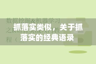 抓落實(shí)類似，關(guān)于抓落實(shí)的經(jīng)典語錄 