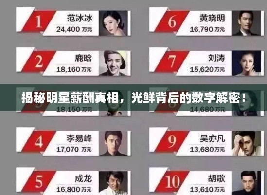 揭秘明星薪酬真相，光鮮背后的數(shù)字解密！